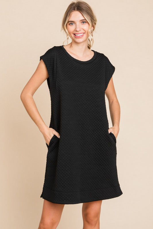Womens Jodifl Black Embossing Texture Dress
