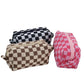 Zenana Lavender Checkered Makeup Cosmetic Pouch Bag