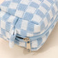 Zenana Lavender Checkered Makeup Cosmetic Pouch Bag