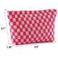 Zenana Pink Checkered Cosmetic Makeup Clutch Bag