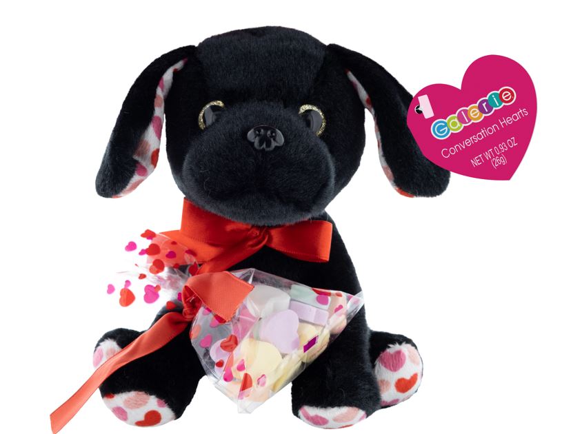 Valentine’s Galerie Dog Plush & Conversation Hearts