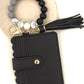 Zenana Black Beaded Bracelet Keychain Holder Wallet