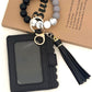 Zenana Black Beaded Bracelet Keychain Holder Wallet