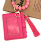 Zenana Hot Pink Beaded Bracelet Keychain Holder Wallet