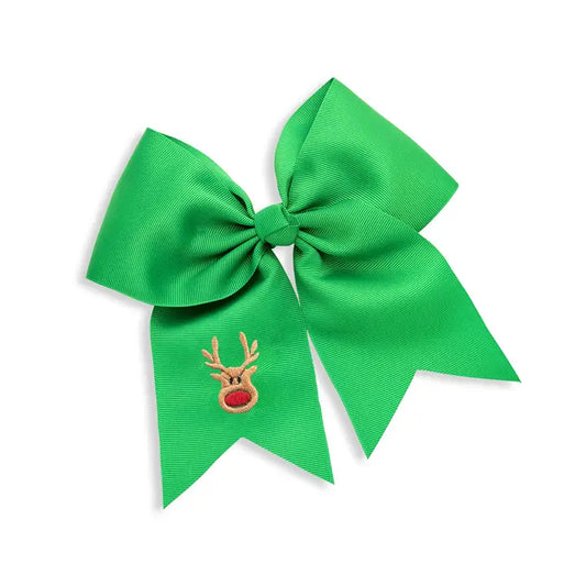 Viv & Lou Rudolph Green Kids' Hair Bow