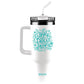 Kerusso 40 oz Stainless Steel Mug with Straw Be Joyful