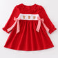 Girls Red Gingerbread Embroidered Dress