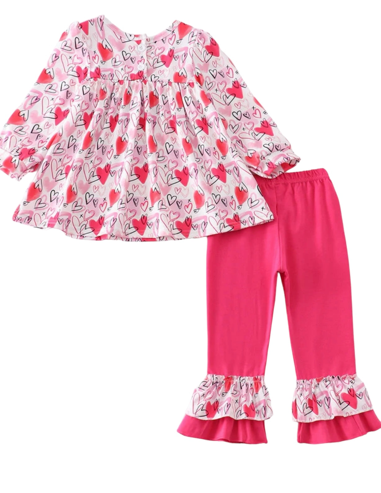 Girls Pink Valentine's Day Heart Embroidery Set