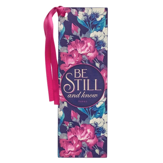 Bookmark Faux Leather Floral Printed Be Still & Know Ps. 46:10