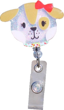 Glitterific Badge Reel Puppy Dog