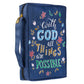 Bible Cover Value Navy With God Matt. 19:26