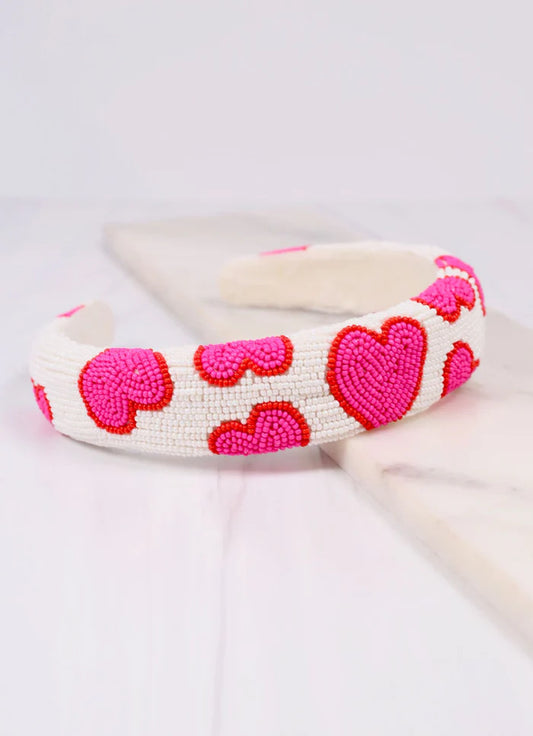 With All My Heart Hot Pink Headband