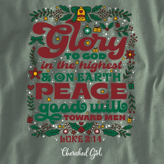 Womens Cherished Girl Glory To God Long Sleeve T-Shirt