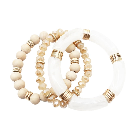 Viv & Lou White Madison Bracelet Stack