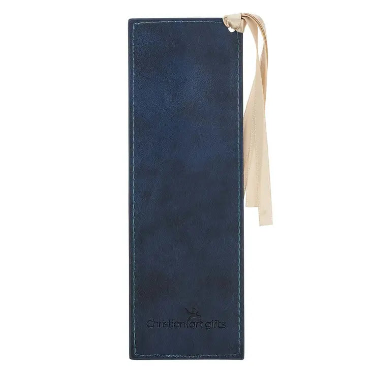 Bookmark Faux Leather Navy Trust In The Lord Isa. 26:4