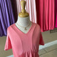 Girls Coral Solid Maxi Dress With Side Slit Hem