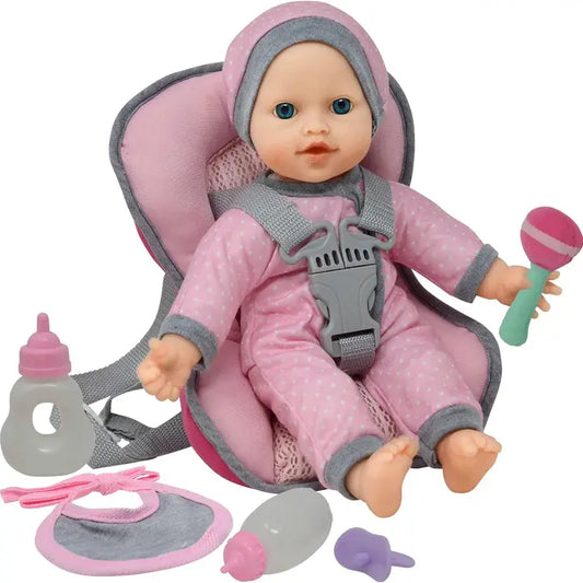 Baby Doll Car Seat Carrier Backpack with 12 Inch Doll