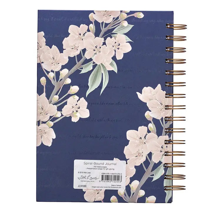Journal Wirebound Large Navy It Is Well with My Soul