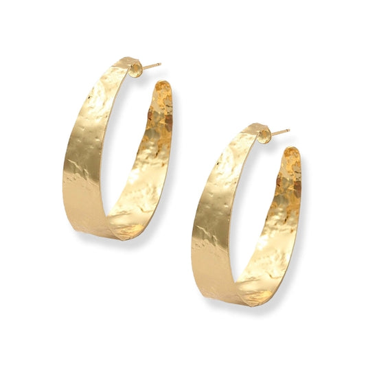 Viv & Lou Gold Laura Hammered Hoop Earrings