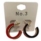 Black, Red and Goldtone Hoop Earring