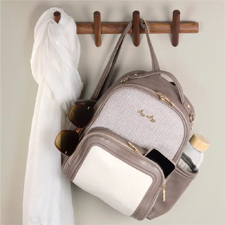 Itzy Ritzy Vanilla Latte Mini PLUS Backpack Diaper Bag