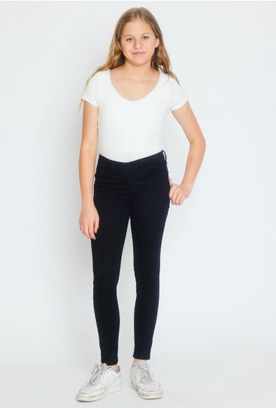 Kancan Youth Mid Rise Clean Black Skinny Jeans