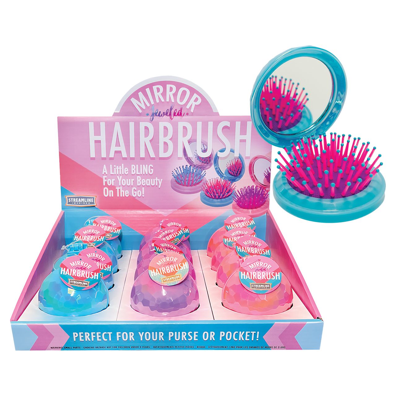 Jewel Mirror Hair Brush