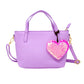 Purple Leather Tote Bag