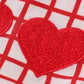 Girls Red Grid Valentine's Day Heart Embroidery Set