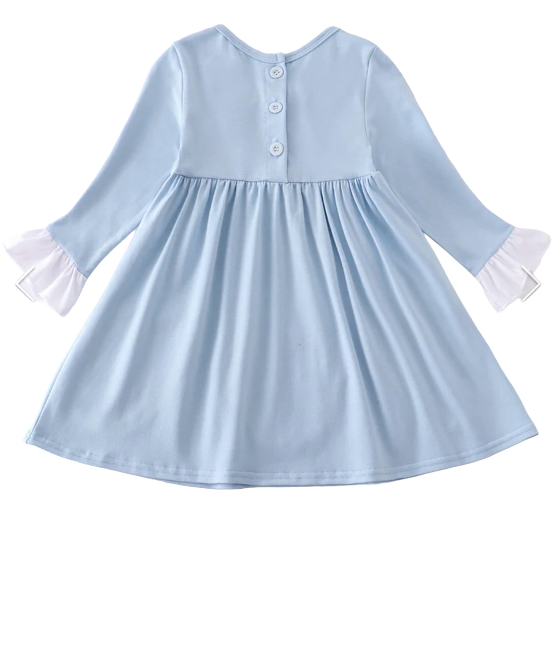 Blue Valentine’s Day Heart Appliqué Dress