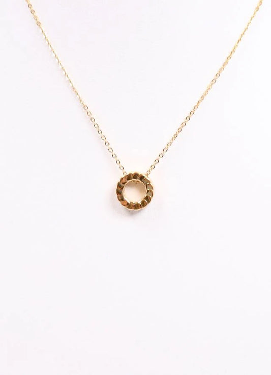 Caroline Hill Gold Goodwin Circle Charm Necklace