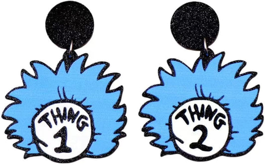 Thing 1 and Thing 2 Acrylic Earrings