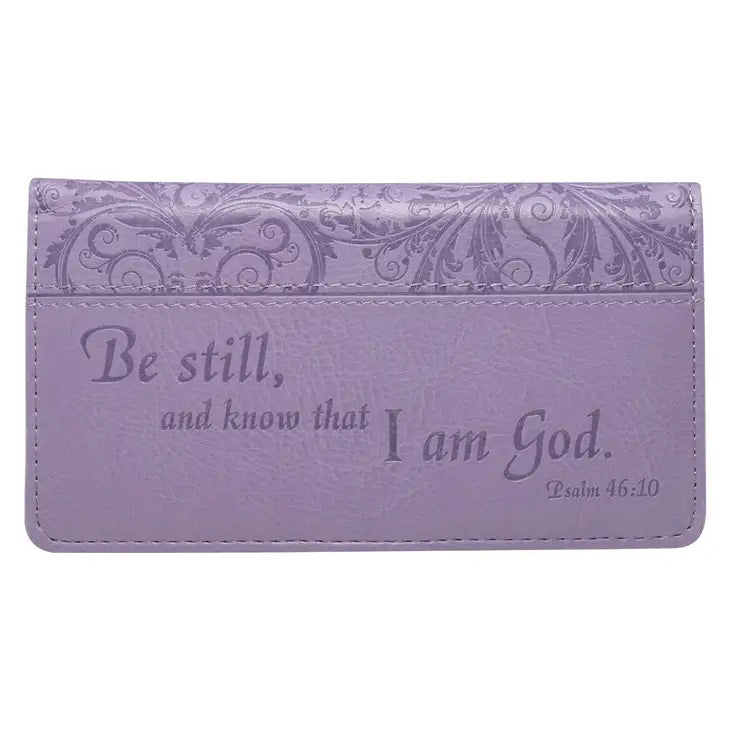 Checkbook Wallet Purple, Be Still Ps. 46:10