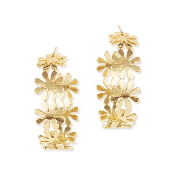 Viv & Lou Gold Daisy Hoop Earrings