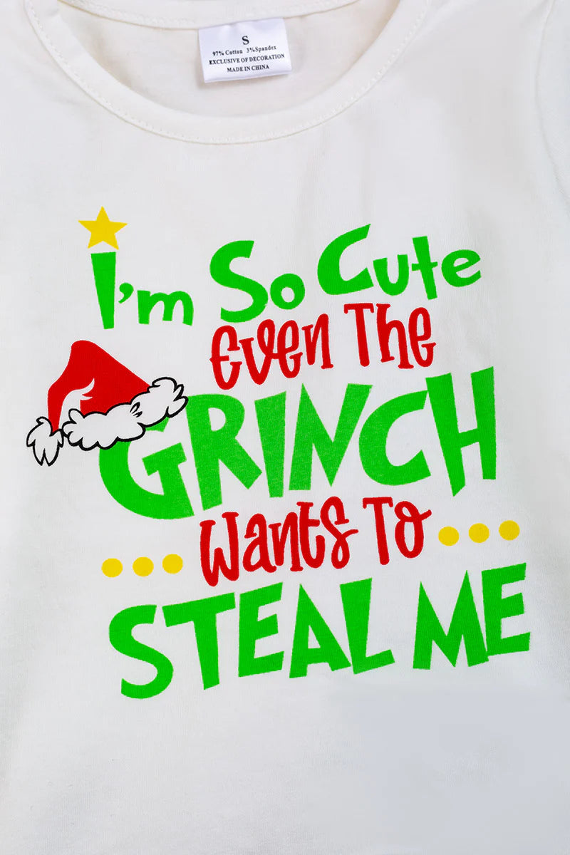 Girls I'm So Cute Even The Grinch Wants To Steal Me Graphic 2pc Set