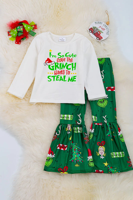 Girls I'm So Cute Even The Grinch Wants To Steal Me Graphic 2pc Set