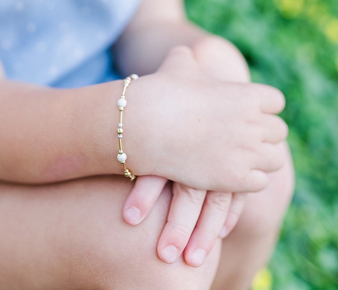 14K Gold-Plated Kids Bracelet With Stardust Beads - Averleigh