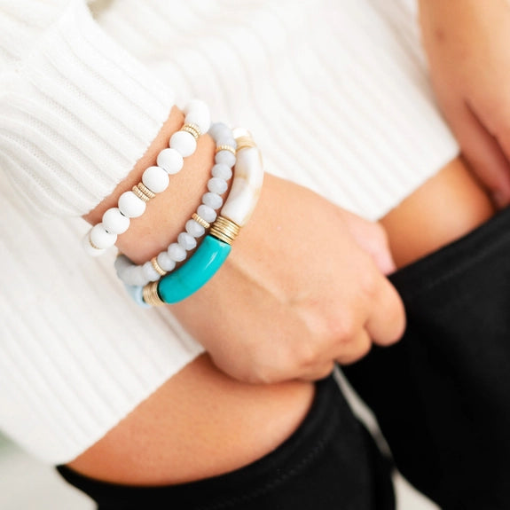 Viv & Lou Aqua Madison Bracelet Stack