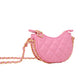 Tiny Quilted Chain Wrapped Hobo Bag Pink