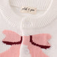 Girls White Bow Tie Cardigan Sweater