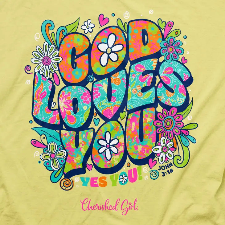 Womens Cherished Girl God Loves You T-Shirt