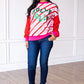 Womens Candy Cane Striped Top With Holly Jolly