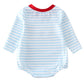 Boys Blue Heart Truck Embroidered Stripe Boy Bubble