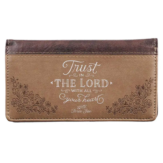 Checkbook Wallet Brown Two-Tone Trust In The Lord Prov. 3:5-6