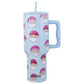 Katydid Pink Santa Hats Blue Tumbler