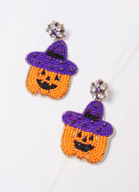 Halloweentown Pumpkin Orange Earrings