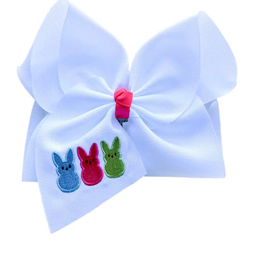 6" Peep Embroidered Hair Bow
