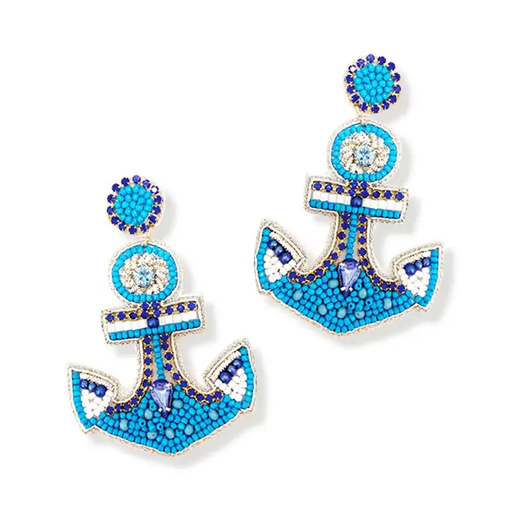 Viv & Lou Anchor Blues Earrings