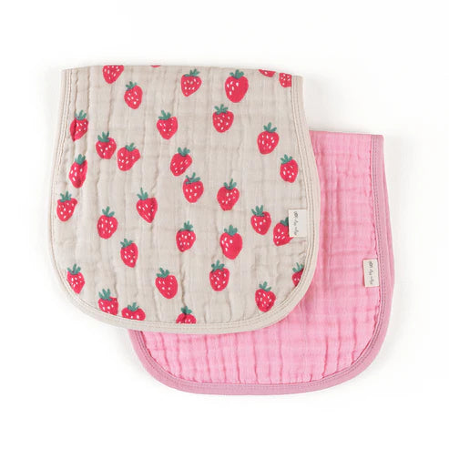 Itzy Ritzy Burp Cloths 2 Pack - Strawberry