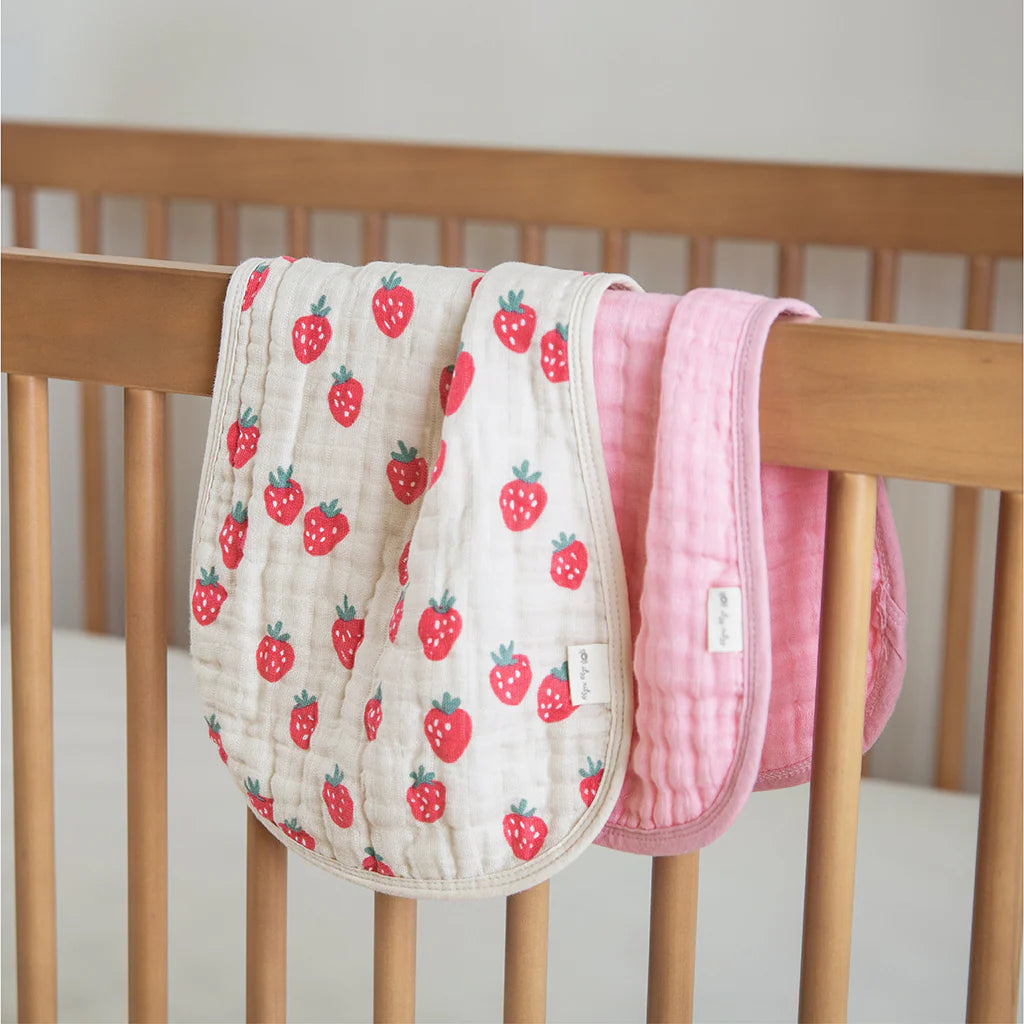 Itzy Ritzy Burp Cloths 2 Pack - Strawberry